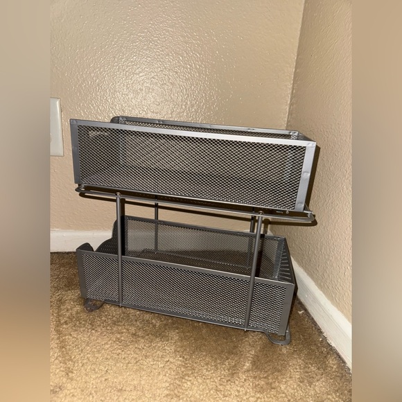 SIMPLE HOUSEWARE 2 Tier Sliding Cabinet Basket Organizer Drawer, Silver - Picture 6 of 15